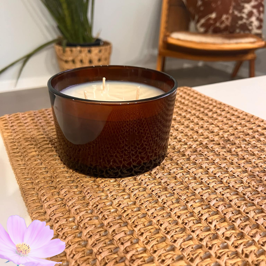 550g Large Amber Glass Candle