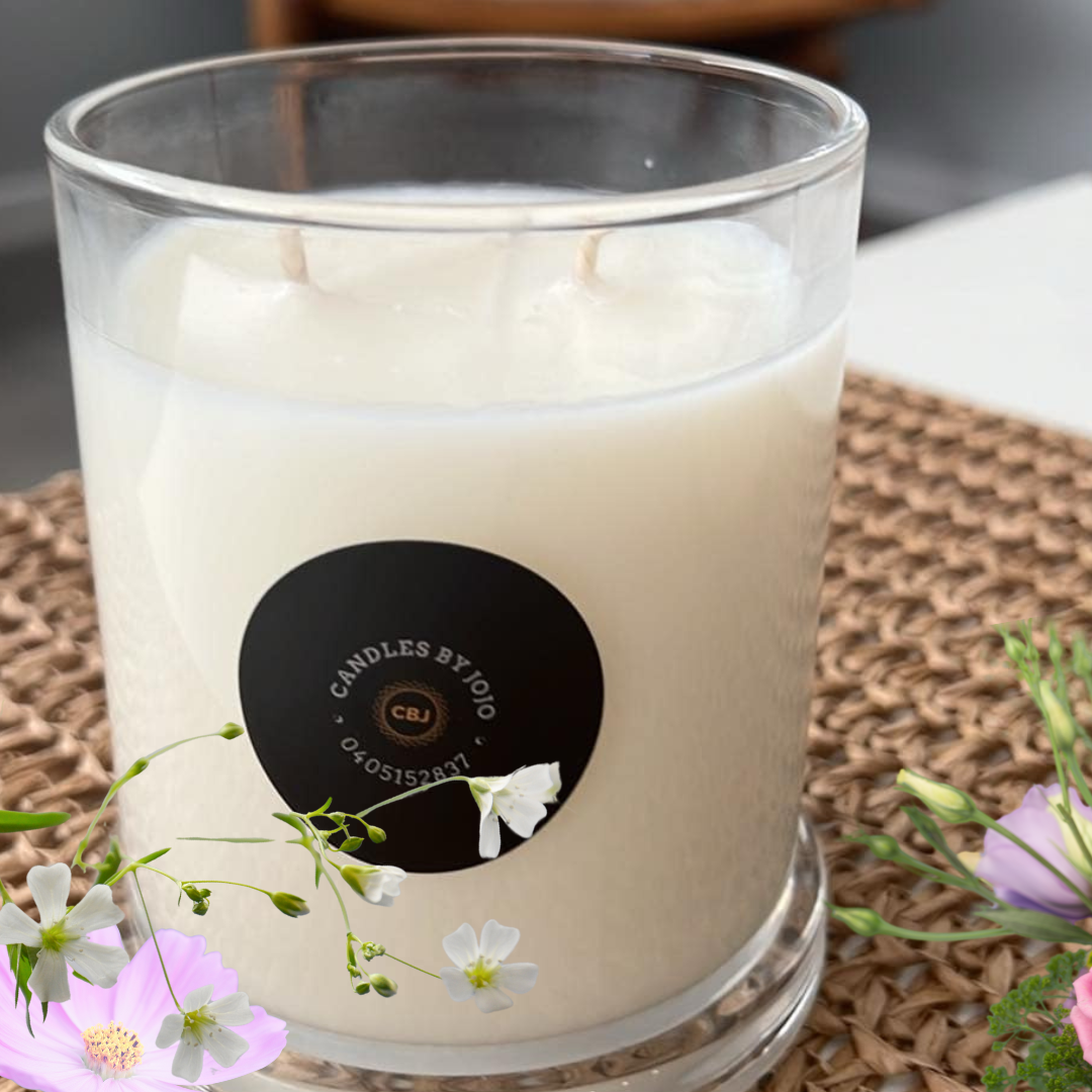 320g Glass Candle with Bamboo Lid