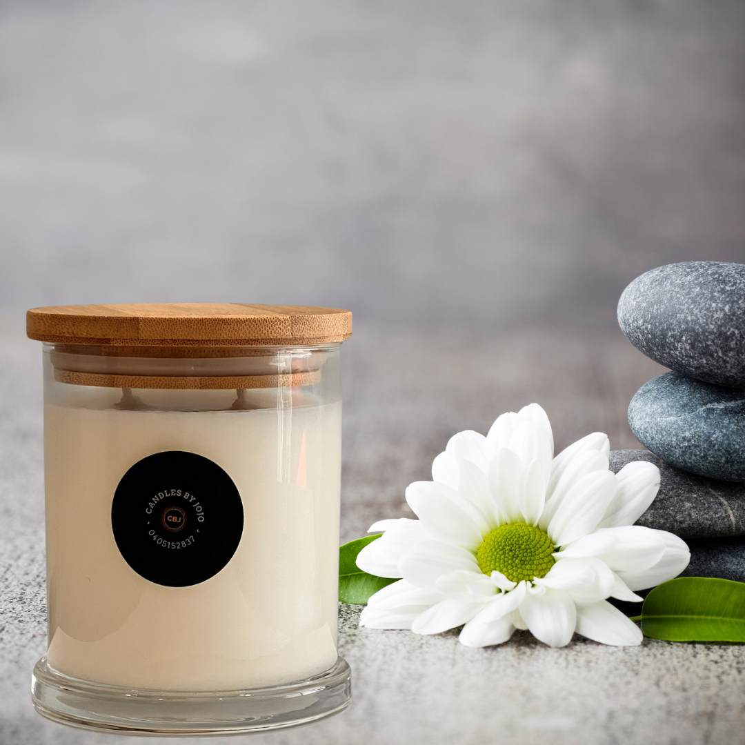 320g Glass Candle with Bamboo Lid