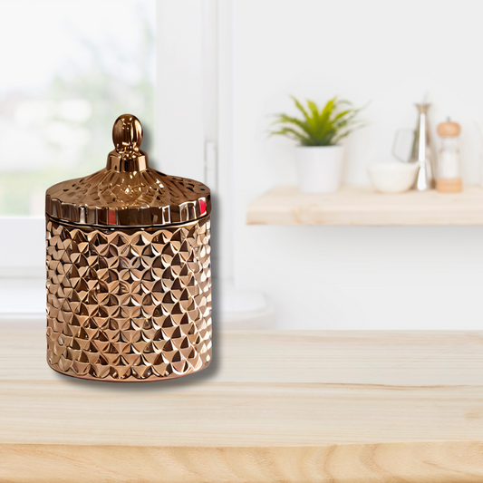 200g Geo Cut Glass Candle - Gold